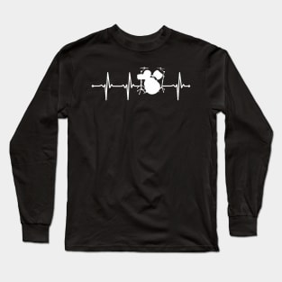 Drums Heartbeat For Drummers Long Sleeve T-Shirt